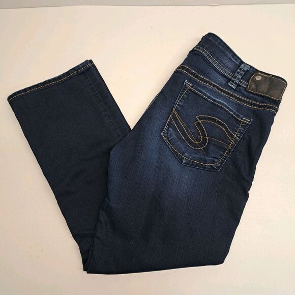 Silver Jeans Denim - Silver Jeans Women's Size 32 Suki Capri Blue Dark Wash Denim